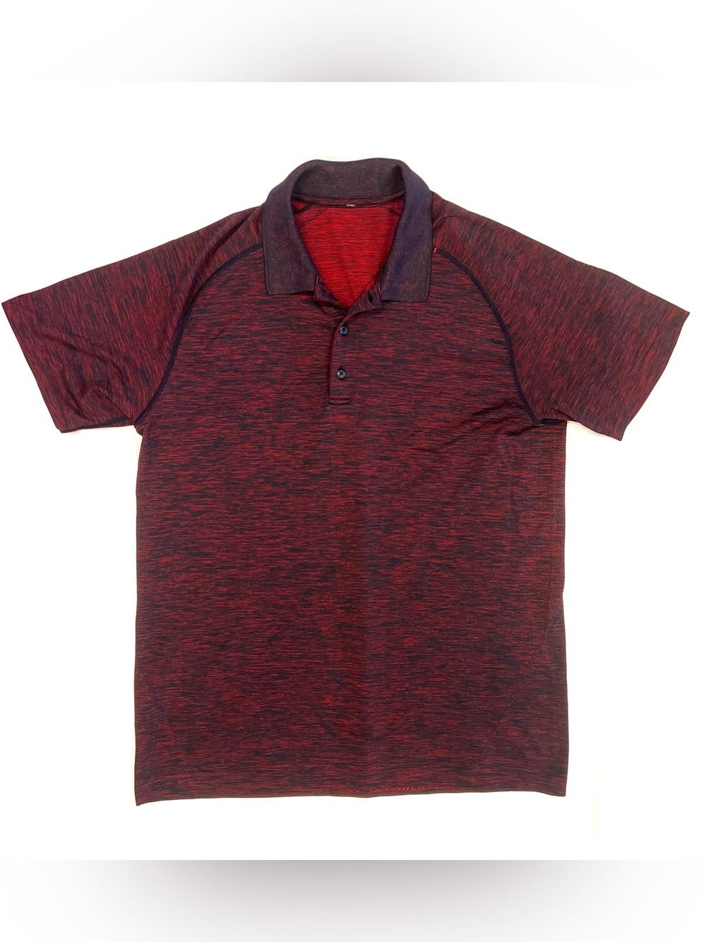 Lululemon Mens L Short Sleeve Get Outside Get Sweaty Polo Shirt Heathered Red